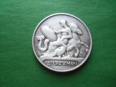 Лот: 19342488. Фото: 1. Греция 2 драхмы 1911 г. серебро... Европа