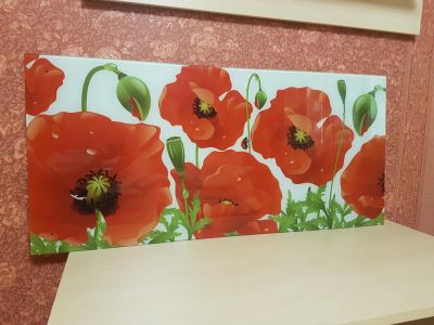 Лот: 10174542. Фото: 1. Фартук для кухни "Маки". Столешницы, барные стойки