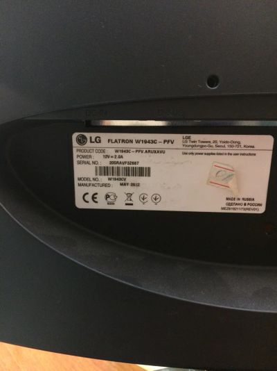 Лот: 6107176. Фото: 1. 19 дюймов LG Flatron W1943C (отсутствует... ЖК-мониторы