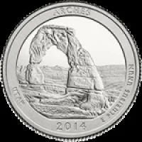 Лот: 4497897. Фото: 1. США 25 центов 2014 года. 23 монета... Америка