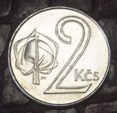 Лот: 8223768. Фото: 1. Чехословакия 2 кроны 1991 (739... Европа
