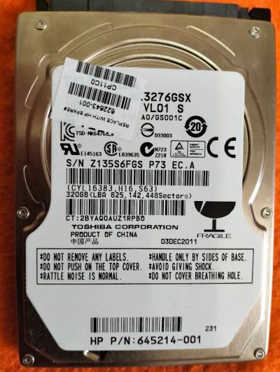Лот: 24891356. Фото: 1. винчестер toshiba, не исправный. Жёсткие диски (HDD)