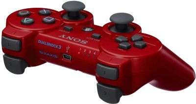 Лот: 8572602. Фото: 1. Джойстик PS3 красный. Аксессуары для игровых приставок, консолей, геймпады