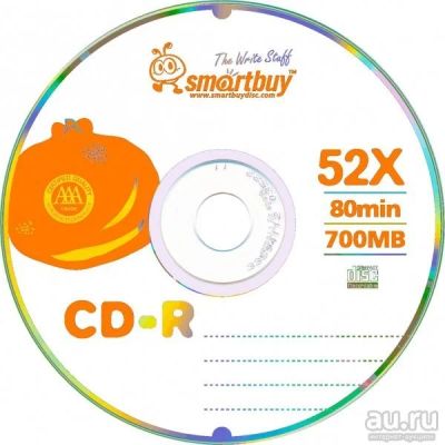 Лот: 8801523. Фото: 1. Диск Smartbuy CD-R 700Mb 52x 1шт... CD, DVD, BluRay