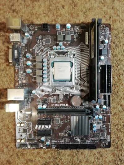 Лот: 25524652. Фото: 1. Msi h110m pro d+4gb ddr4+g3900. Материнские платы