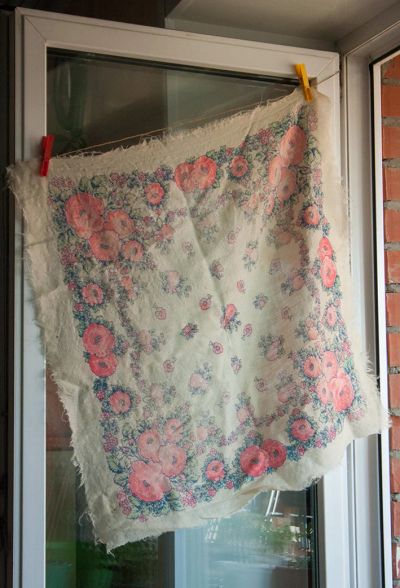 Лот: 9849135. Фото: 1. Платок бабушкин старый антикварный... Одежда, текстиль