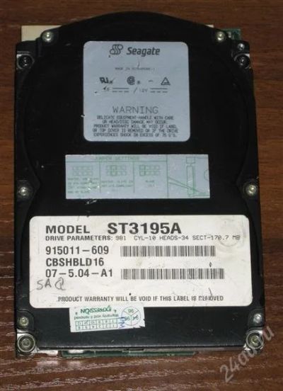 Лот: 1051558. Фото: 1. Раритетный винчестер Seagate ST3195A... Жёсткие диски (HDD)