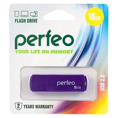 Лот: 21516799. Фото: 1. USB 16Gb PERFEO фиолет. USB-флеш карты