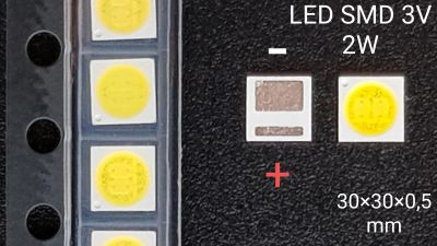 Лот: 18797765. Фото: 1. Светодиод Led smd 3030 3v 1,5-2w... Запчасти для телевизоров, видеотехники, аудиотехники