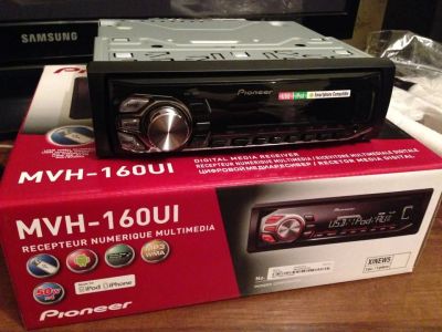 Лот: 14279388. Фото: 1. Магнитола Pioneer MVH 160UI iPhone. Автомагнитолы