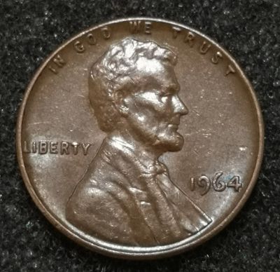 Лот: 23594534. Фото: 1. 1 цент 1964 года. США. Штемпельный... Америка