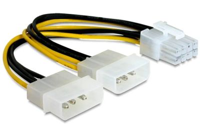 Лот: 13120587. Фото: 1. Кабель 2x Molex to 8 pin (videocard... Шлейфы, кабели, переходники