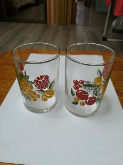 Лот: 19296415. Фото: 1. стакан стекло с рисунком 2 шт. Кружки, стаканы, бокалы