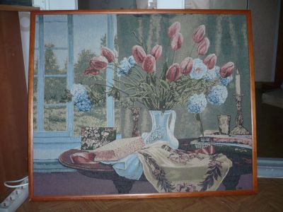 Лот: 4422310. Фото: 1. Картина гобелен. Холсты чистые