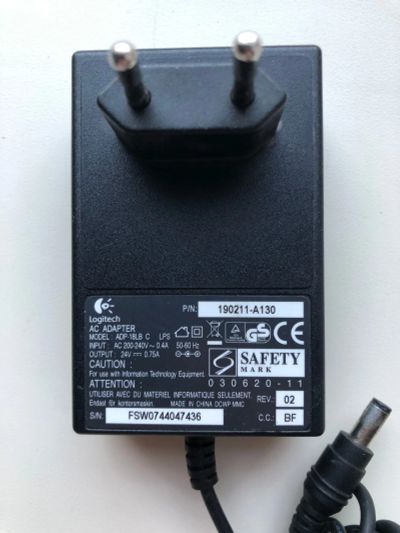Лот: 19954047. Фото: 1. Блок питания Logitech ADP-18LB... Зарядные устройства