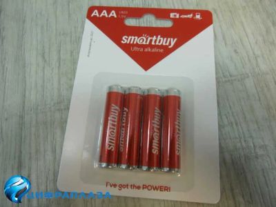 Лот: 19615846. Фото: 1. Эл. питания Smartbuy LR03/4B AAA... Батарейки, аккумуляторы, элементы питания