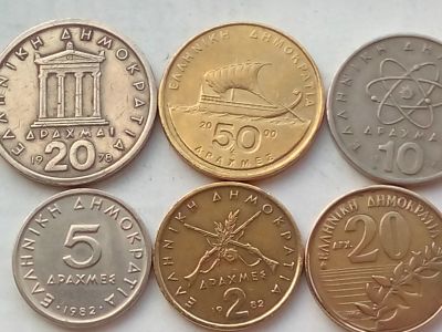 Лот: 16283072. Фото: 1. Набор монет Греции 6 шт. Европа