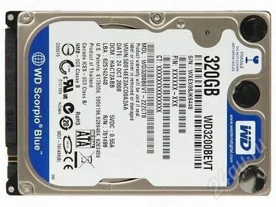 Лот: 932941. Фото: 1. 320 Gb SATA-II WD Scorpio Blue... Жёсткие диски (HDD)