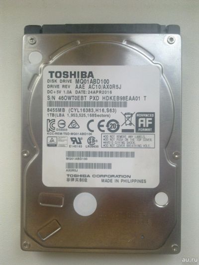 Лот: 12794196. Фото: 1. Toshiba MQ01ABD100 / 1000 GB... Жёсткие диски (HDD)
