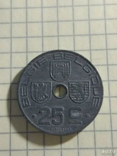 Лот: 9849177. Фото: 1. монета Бельгия 25 сантимов, 1945. Европа