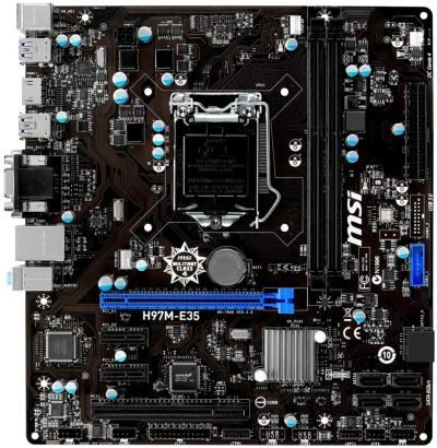 Лот: 17000750. Фото: 1. MSI H97M-E33 (Intel B85/ 2x DDR3... Материнские платы