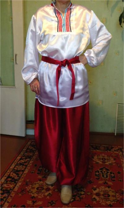 Лот: 6621068. Фото: 1. Рубашка + кушак + шаровары 46-48. Взрослые карнавальные костюмы