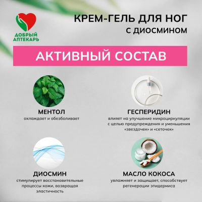Лот: 23988153. Фото: 1. Добрый аптекарь крем-гель д ног... Лекарства