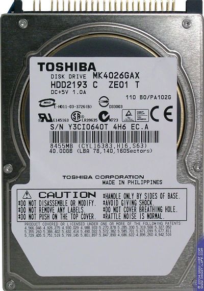 Лот: 4533253. Фото: 1. IDE HDD 2.5" 40Gb MK4026GAX новый... Жёсткие диски (HDD)