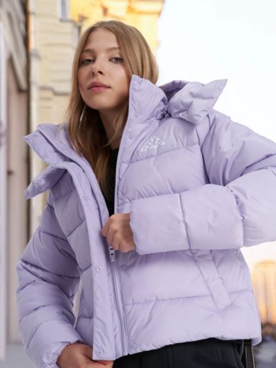 Лот: 22625463. Фото: 1. Пуховик женский Kappa, Фиолетовый. Легкие куртки, толстовки