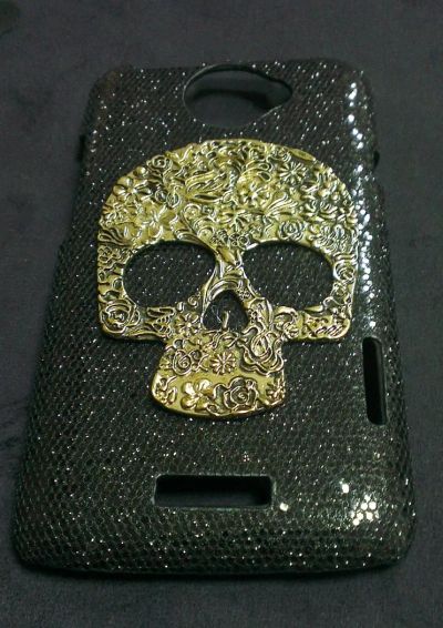 Лот: 3600841. Фото: 1. HTC One X 3d Metallic Skull. Чехлы, бамперы