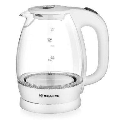 Лот: 25576987. Фото: 1. Электрический чайник Brayer BR1013WH. Чайники, кофемашины, кулеры