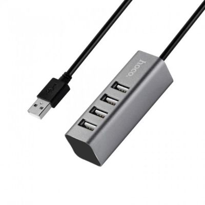 Лот: 17338680. Фото: 1. Usb-хаб Hoco HB 1 серый. USB хабы