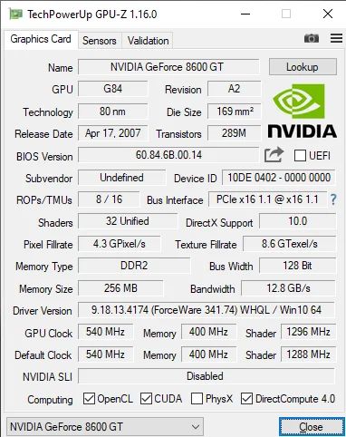 Лот: 15804530. Фото: 1. Видеокарта GeForce 8600gt PCI-E... Видеокарты