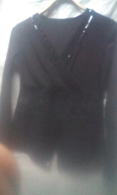 Лот: 8115682. Фото: 1. блузка ,трикотаж,стрейч,черная... Блузы, рубашки
