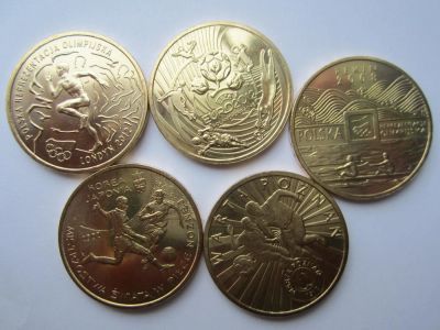 Лот: 4998461. Фото: 1. 2 злотых Спорт 5 монет лотом. Европа