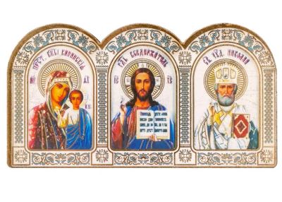 Лот: 25774421. Фото: 1. Сувенир Иконка Золото тройная... Другое (автохимия, масла, тюнинг)