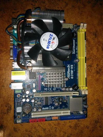 Лот: 11633834. Фото: 1. ASRock g-31m-vs +Pentium Dual-Core... Комплекты запчастей
