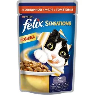 Лот: 4902464. Фото: 1. Felix sensations с говядиной в... Корма