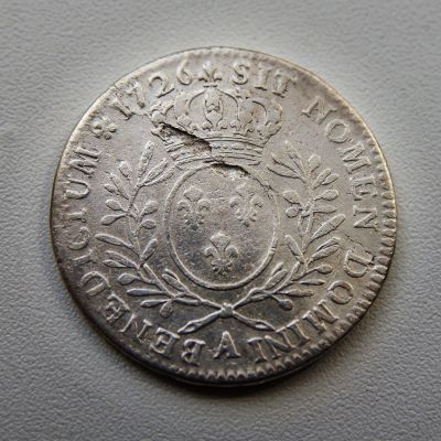 Лот: 21601096. Фото: 1. Серебряное 1/2 экю 1726 года Франция... Европа