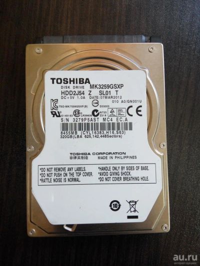 Лот: 9418023. Фото: 1. Toshiba MK3259GSXP 320 Gb Для... Жёсткие диски (HDD)