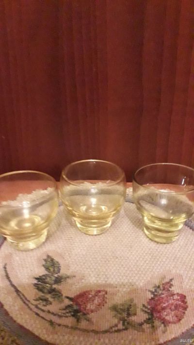 Лот: 15274538. Фото: 1. Рюмки,стопки цитриновое стекло... Рюмки, стопки