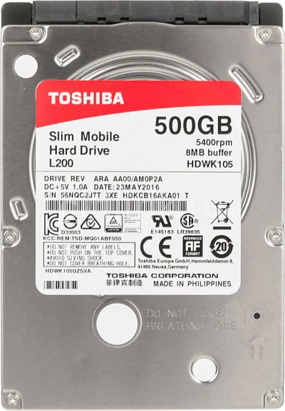 Лот: 11300544. Фото: 1. Жесткий диск HDD 500Gb 2,5” Toshiba... Жёсткие диски (HDD)