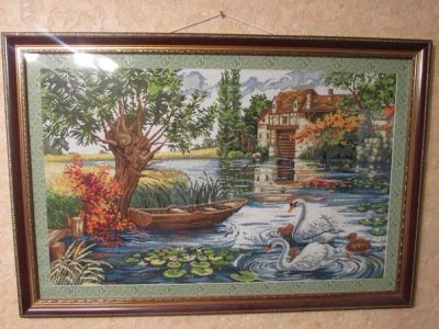 Лот: 5154561. Фото: 1. Картина вышитая крестом!!. Вышивание