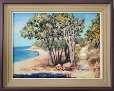Лот: 25582581. Фото: 1. Картина маслом "Море - жаркий... Картины, рисунки