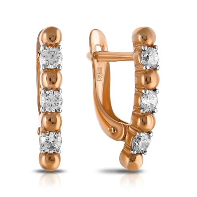 Лот: 23841511. Фото: 1. Серьги TALANT из золота с фианитами. Серьги, каффы