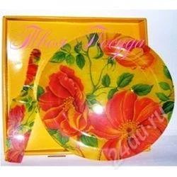 Лот: 1771408. Фото: 1. Набор для торта Flowers 30.5см... Тарелки, блюда, салатники