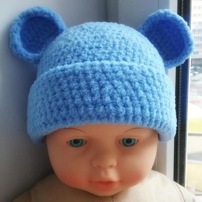 Лот: 8202891. Фото: 1. Шапочка с ушками. Головные уборы