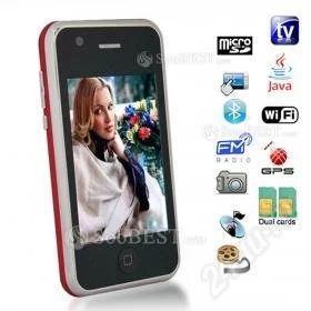 Лот: 1191026. Фото: 1. iPhone 3G F030 = 2sim + TV + GPS... Смартфоны