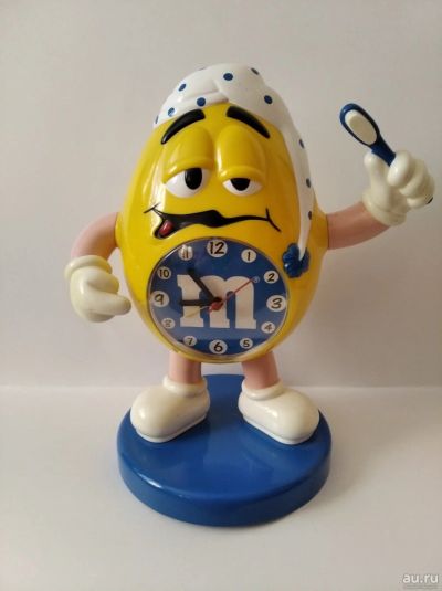 Лот: 18201814. Фото: 1. Часы-будильник M&Ms синий. Часы настенные, настольные