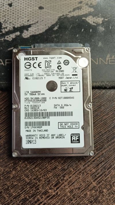 Лот: 25721860. Фото: 1. Жёсткий диск от ноутбука HGST... Жёсткие диски (HDD)